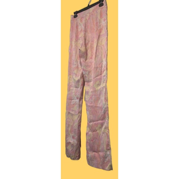Zara Women's Flare Pants Retro Flowers Split Bottom Size Medium Excellent Shape - Picture 1 of 16